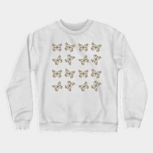 Honey Gold Butterflies Pattern Crewneck Sweatshirt